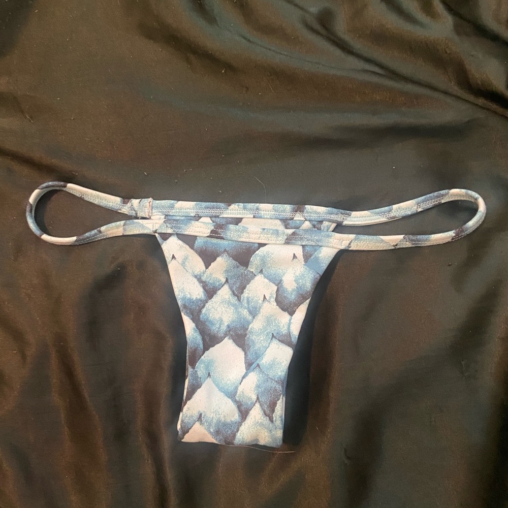 Midori Blue and White Bikini Bottom